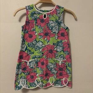 Lilly Pulitzer GirlsLittle Loopy Blooming Dress Floral Preppy 6 100% Cotton DESC